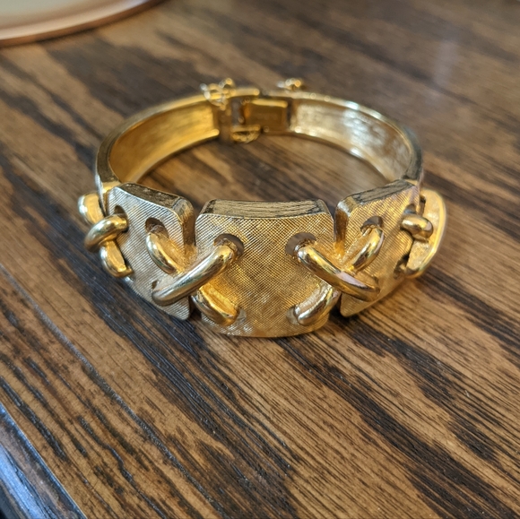 Monet Gold Tone X Bracelet